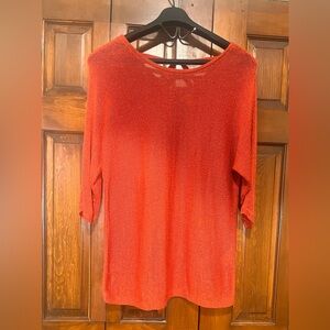 Chico’s Orange Knit Sweater with Cross Cut Out Back Size 2/Medium